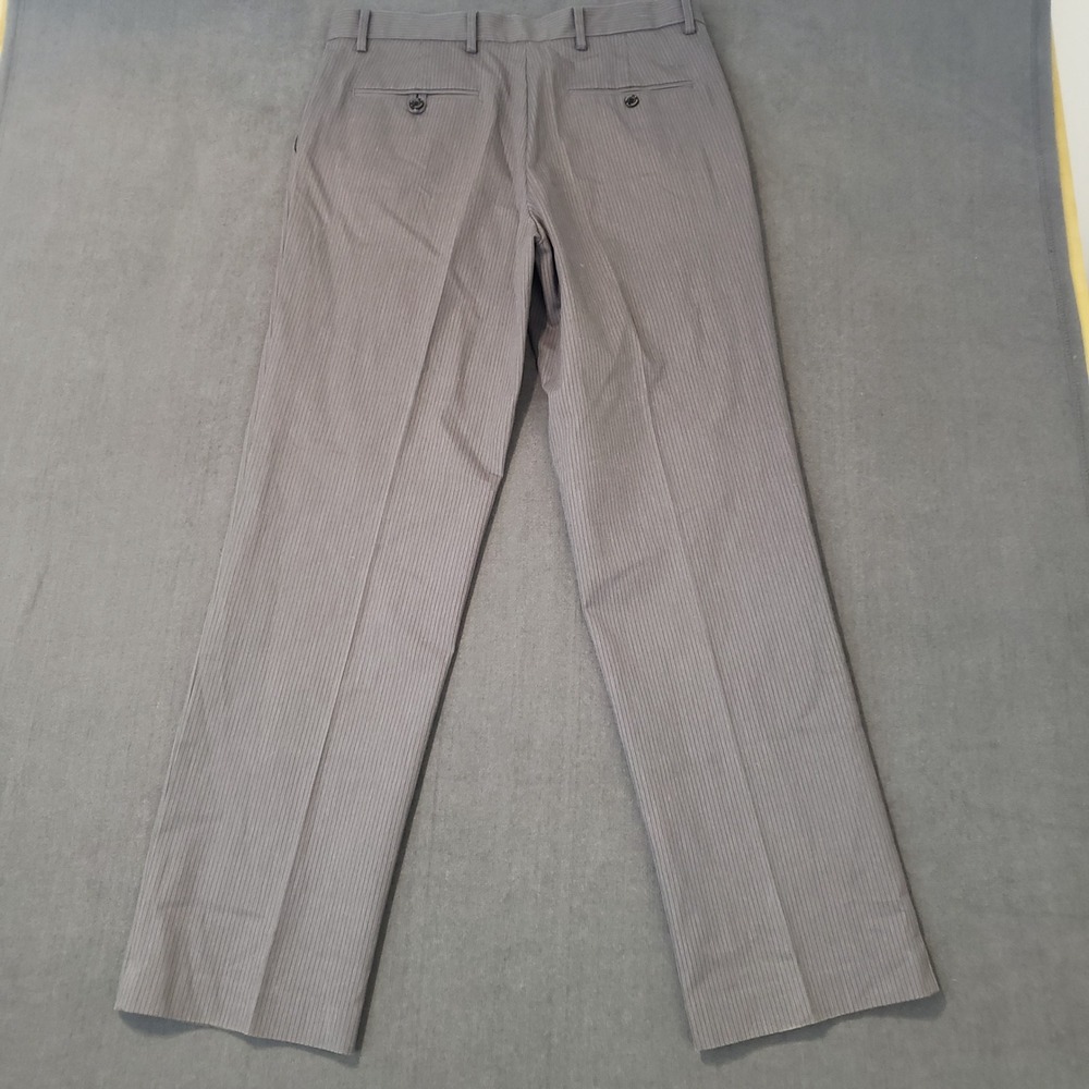 Dockers Straight Fit Pants Mens 33x32 Gray Pinstripe Stretch Dress Trousers